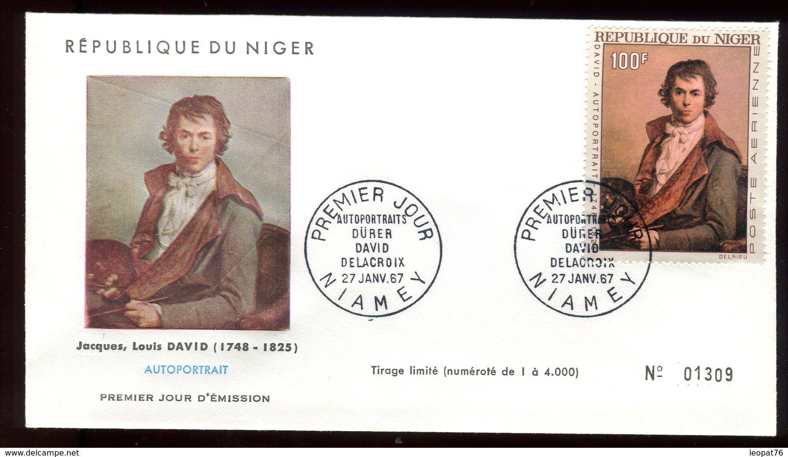 Niger - Enveloppe FDC 1967 - Oeuvre De David - O 295 - Níger (1960-...)