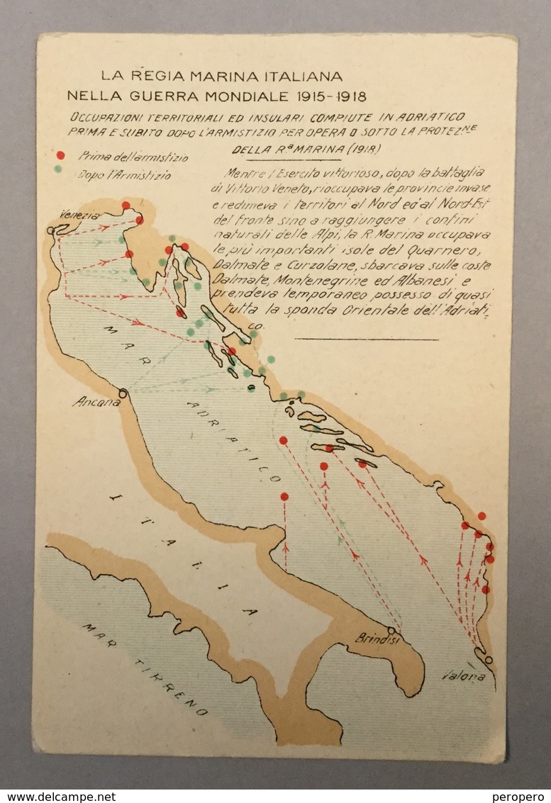 WARSHIP KRIEGSCHIFFE VIRIBUS UNITIS ADRIATICO OCCUPAZIONI TERRITO LA REGIA ITALIANA NELLA GUERRA MONDIALE 1915-1918. MAP - Oorlog