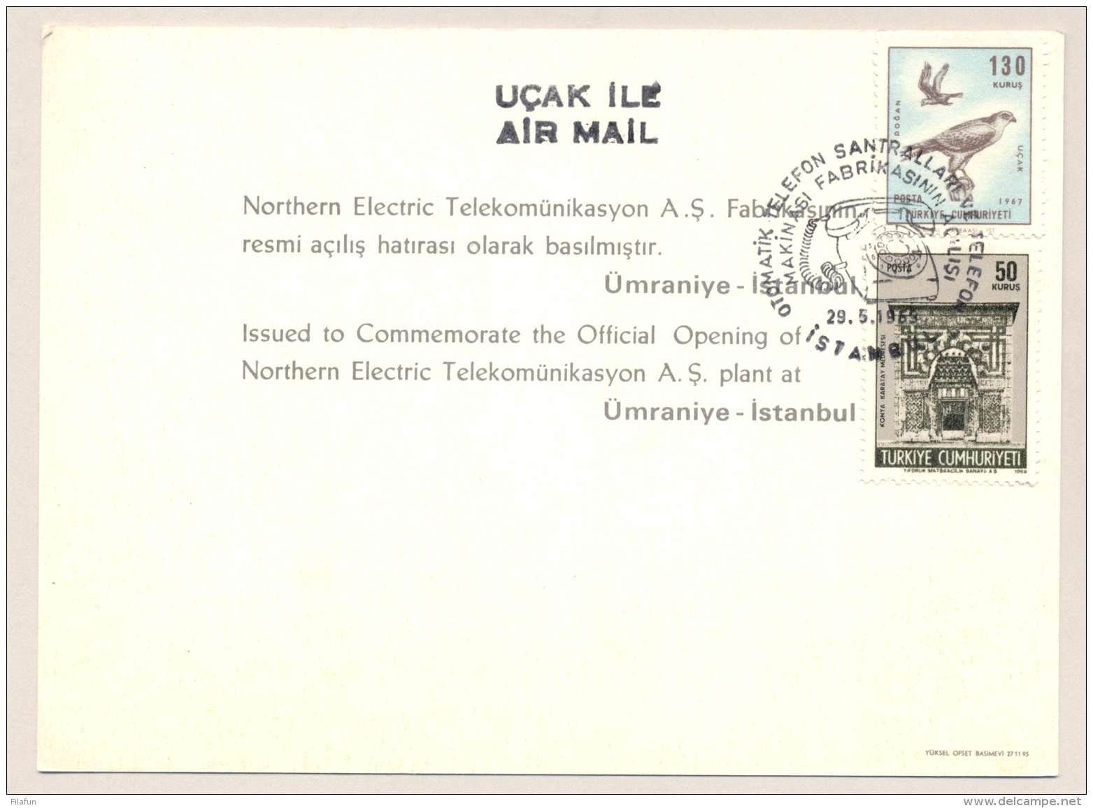 Turkiye / Turkije - 1969 - Cover And Card FDC Auguration Of Automatic Telephone Exchange - Brieven En Documenten