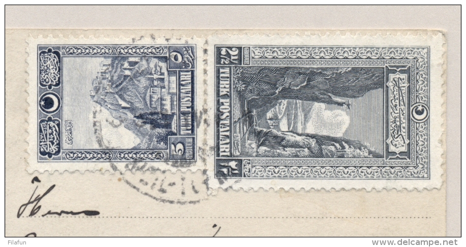 Turkiye / Turkije - 1927 - 2,5 &amp; 5 Grh Stamp On Postcard To Düsseldorf / Deutschland - Brieven En Documenten