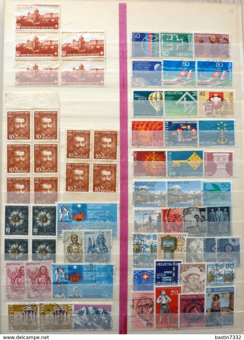 Switzerland/Suisse/Svizzera collection in Davo binder+stockbook+loose used/gebruikt/oblitere