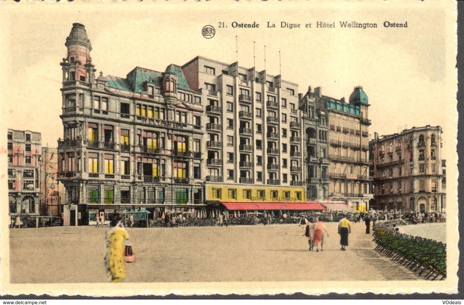 CPA - Belgique - Flandre Occidentale - Oostende - Ostende - La Digue Et Hôtel Wellington - Oostende