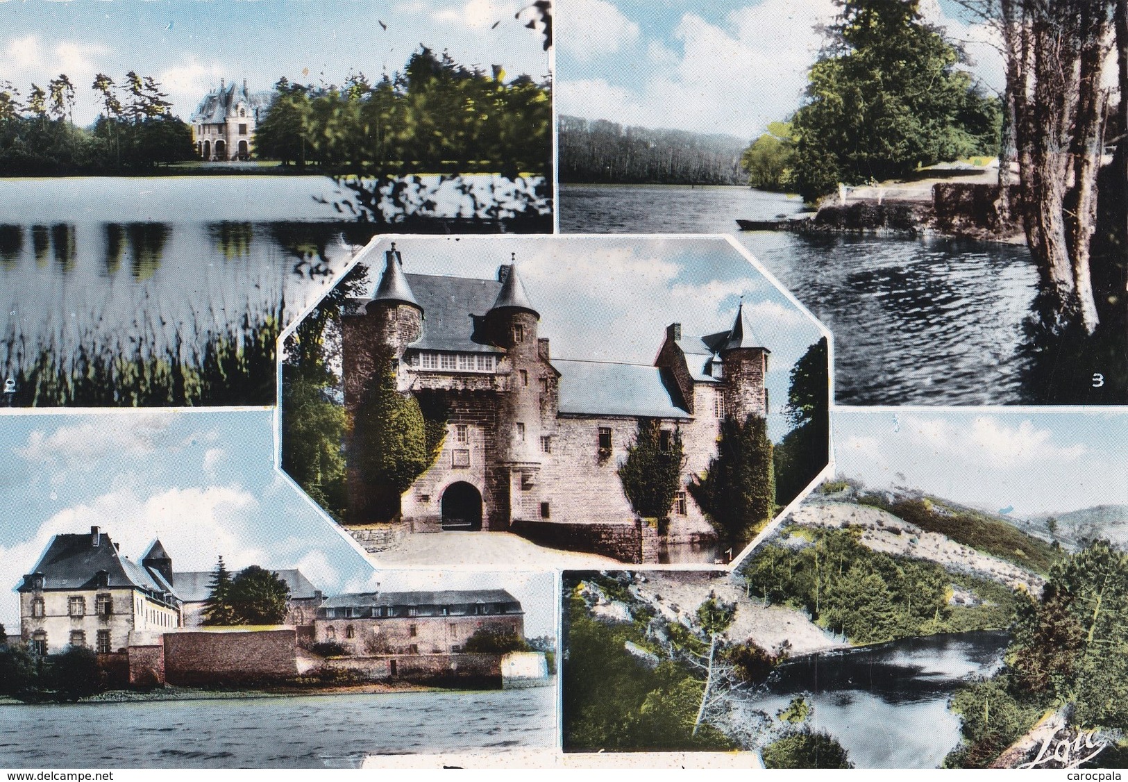 Carte 1965 PAIMPONT / MULTIVUES : CHATEAU TRECESSON,ETANG ... - Paimpont