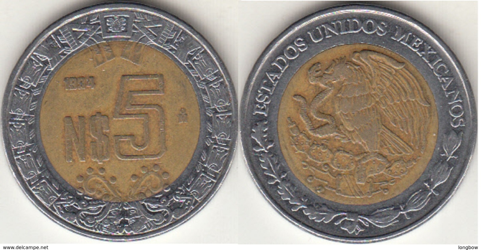 Messico 5 Nuevos Pesos 1994 Km#552 - Used - Messico