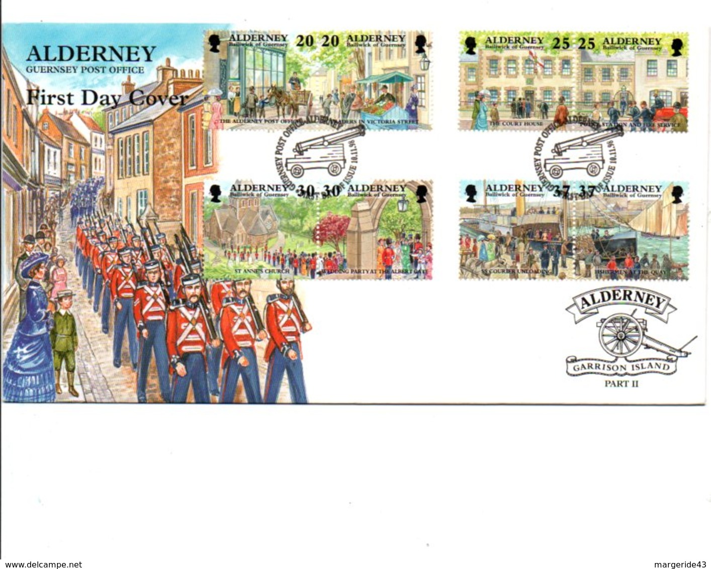 ALDERNEY FDC 1993 DEVELOPPEMENT HISTORIQUE DE AURIGNY - Alderney