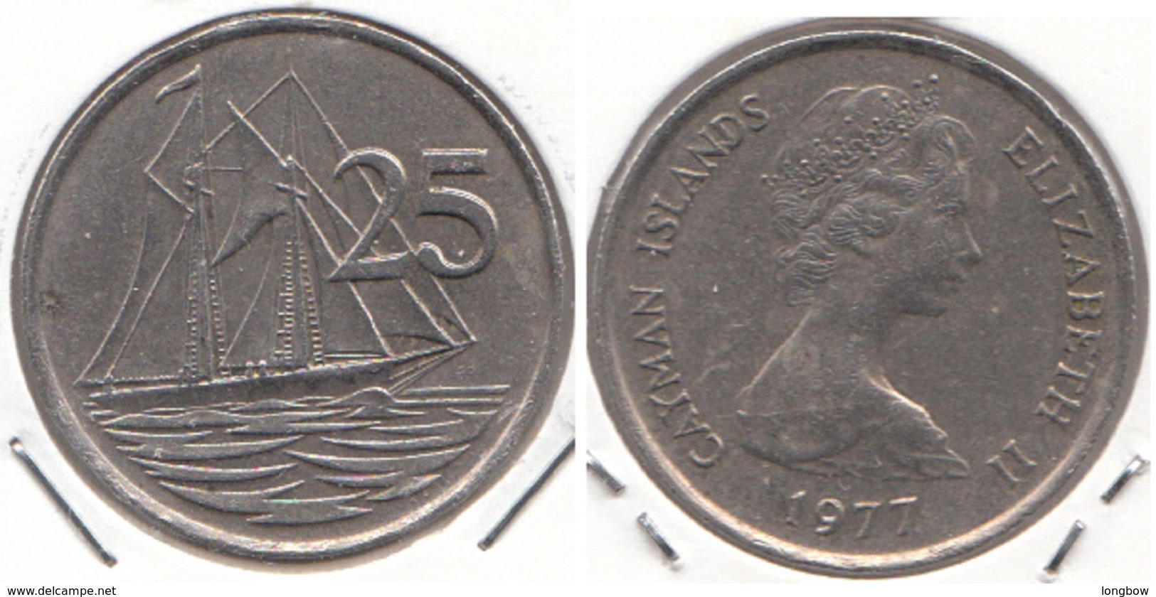 Cayman Islands 25 Cents 1977 Km#4 - Used - Cayman (Isole)