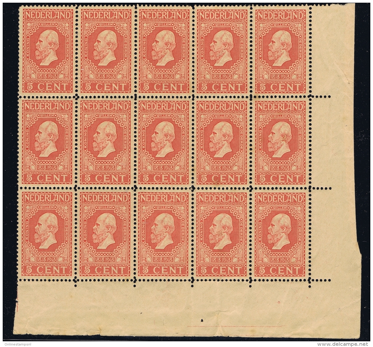 Netherlands: NVPH 92  In Corner Sheet Of 12 Postfrisch/neuf Sans Charniere /MNH/** Some Loose Perforations - Ongebruikt