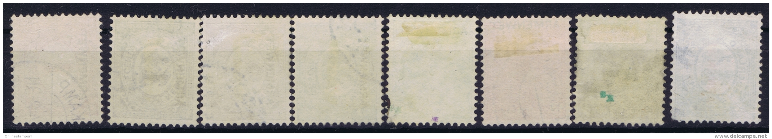 Netherlands: NVPH  D1 - D8 Obl./Gestempelt/used  1913  D8 Thin Spot Dunne Plek - Dienstzegels