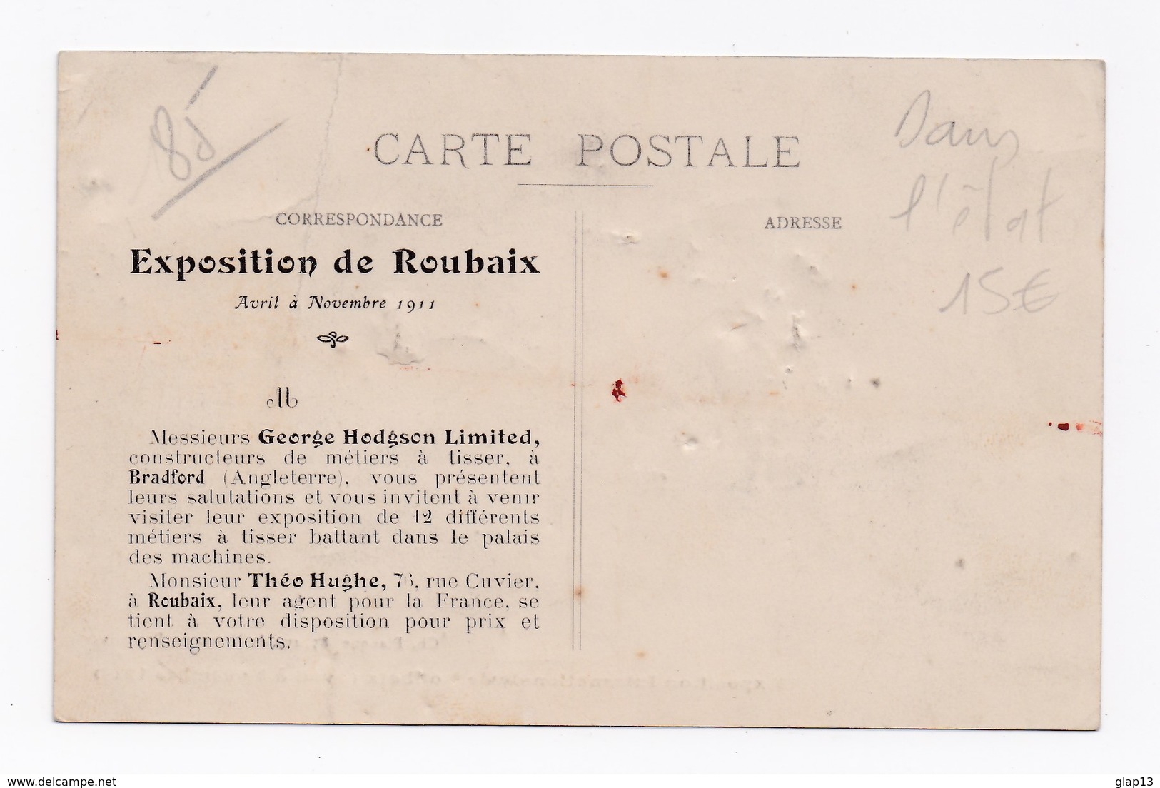 EXPOSITION INTERNATIONALE DE ROUBAIX 1911 - Roubaix