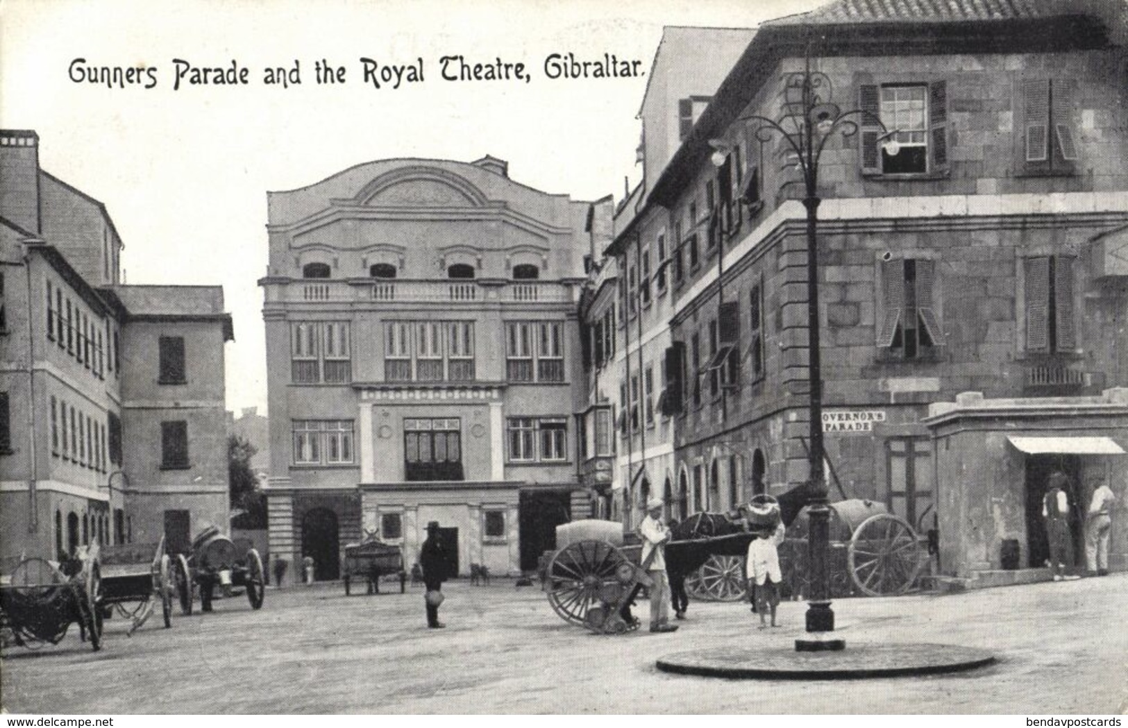 Gibraltar, Gunners Parade And The Royal Theatre (1910s) Postcard - Gibraltar