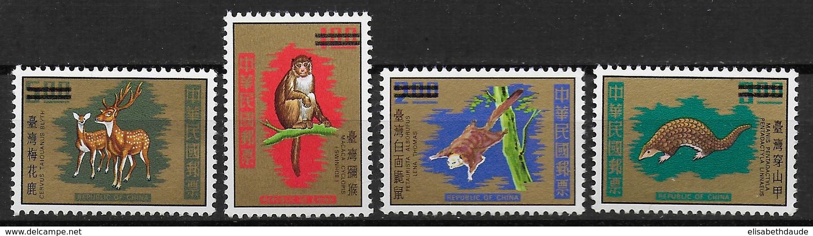 CHINE / FORMOSE - YVERT N° 763/766 SURCHARGE ANNULANT LA VALEUR ** - ANIMAUX - Neufs