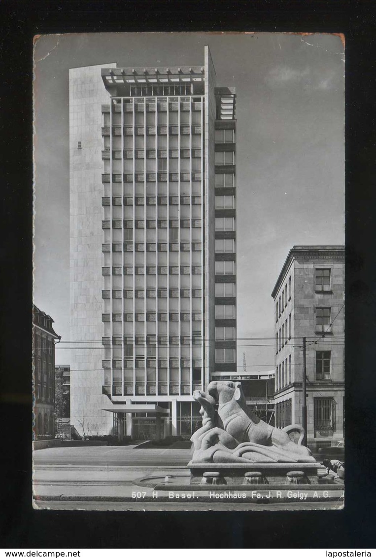 Suiza. BS. Basel. *Hochhaus Fa. J. R. Geigy A.G.* Ed. Frey Nº 507H. Circulada 1960. - Basilea