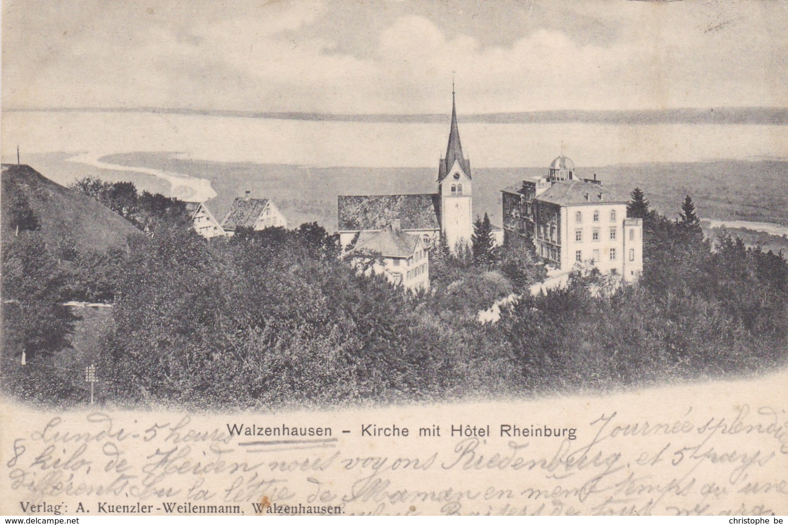 Suisse, Walzenhausen, Kirche Mit Hotel Rheinburg (pk50436) - Walzenhausen