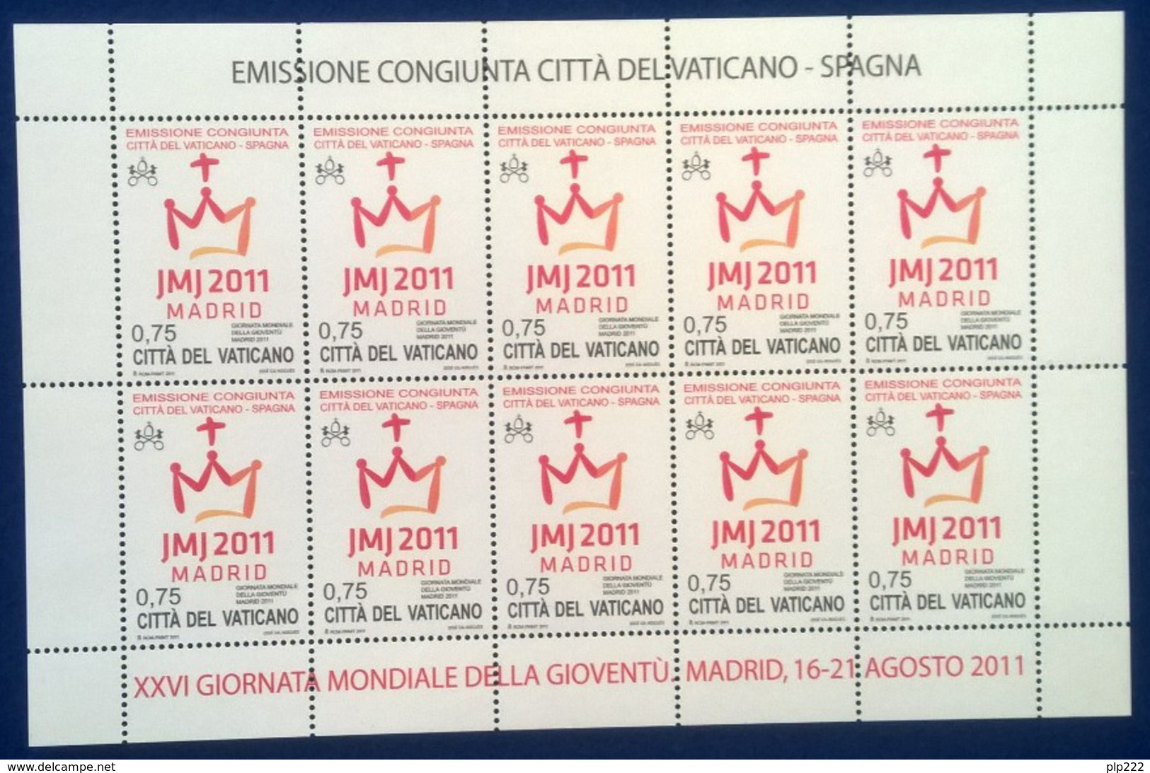 Vaticano 2011 Sass. 1560 Minifoglio Da 10 **/MNH VF - Blocs & Feuillets