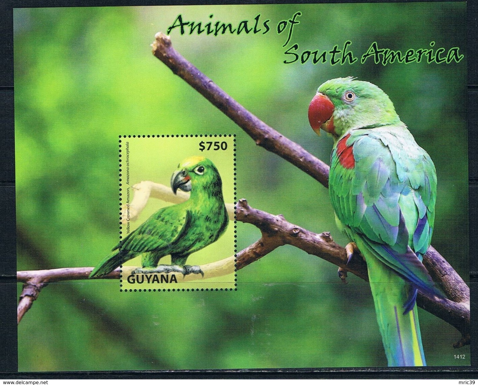 Bloc Sheet Perroquet Perroquets Parrots  Neuf ** MNH  Guyana 2014 - Papagayos