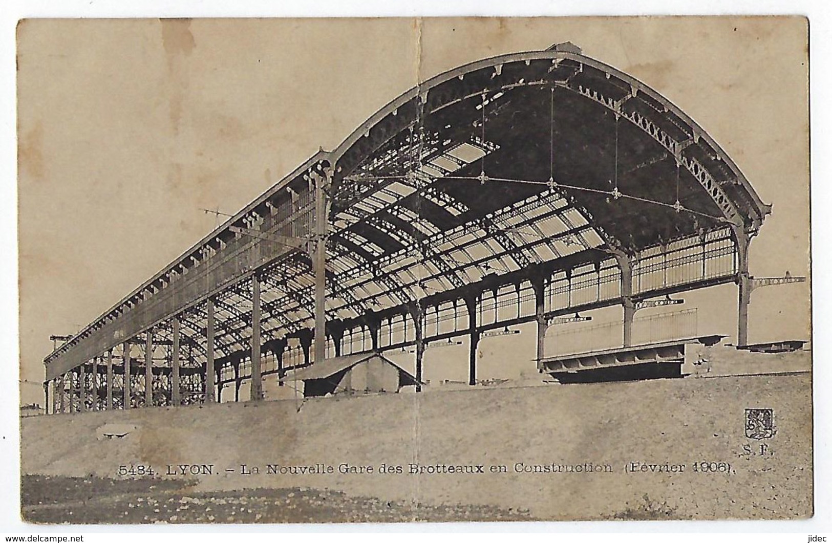 CPA 69 Rhône Lyon État Moyen La Nouvelle Gare Des Brotteaux En Construction Février 1906 Cachet Militaire. - Lyon 6