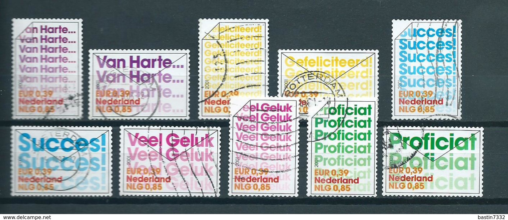 2001 Netherlands Complete Set Wishing Stamps Used/gebruikt/oblitere - Gebruikt