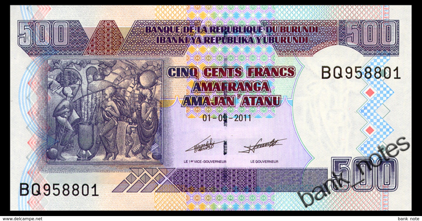 BURUNDI 500 FRANCS 2011 Pick 45b Unc - Burundi