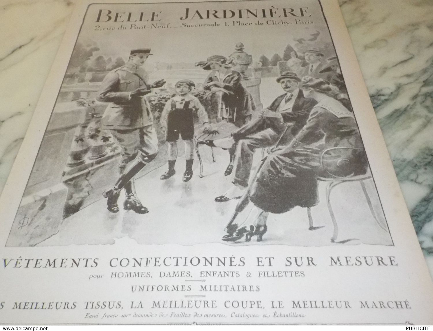 ANCIENNE PUBLICITE MAGASIN BELLE JARDINIERE 1919 - Other & Unclassified