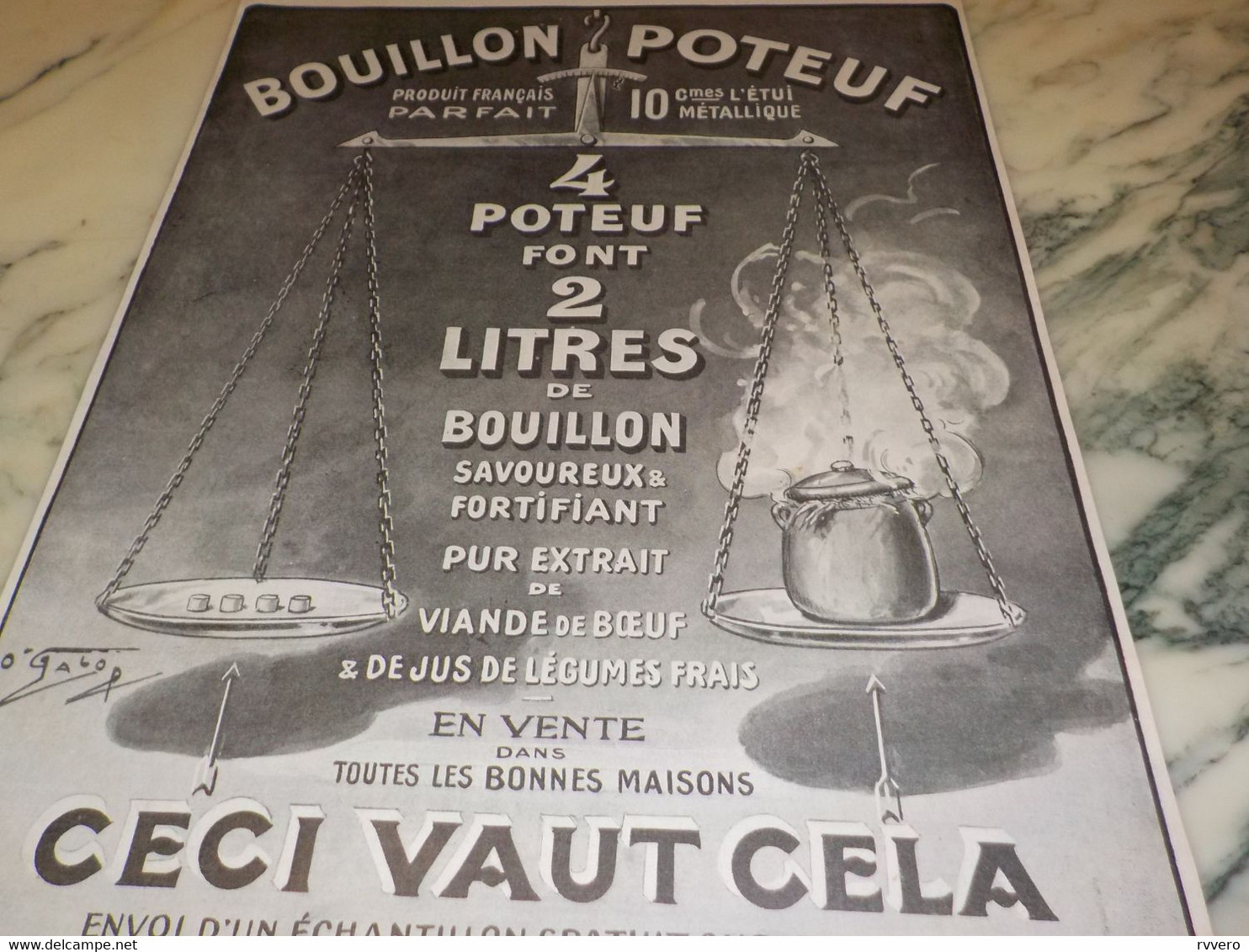 ANCIENNE PUBLICITE BOUILLON POTEUF 1915 - Autres & Non Classés