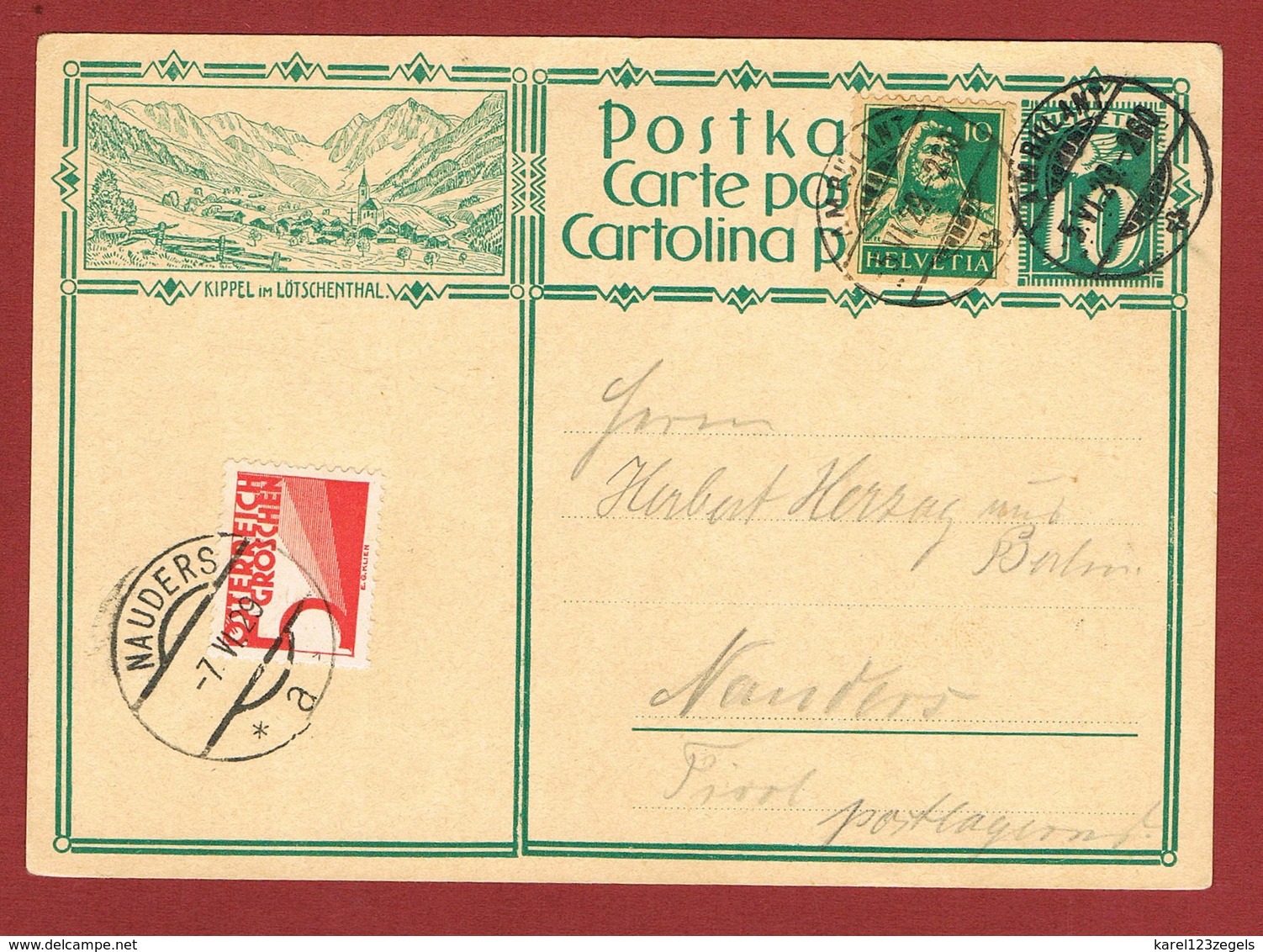 Karte  Postlagernd Poste Restante Taxe Gebühr 5 Gr.; - Storia Postale