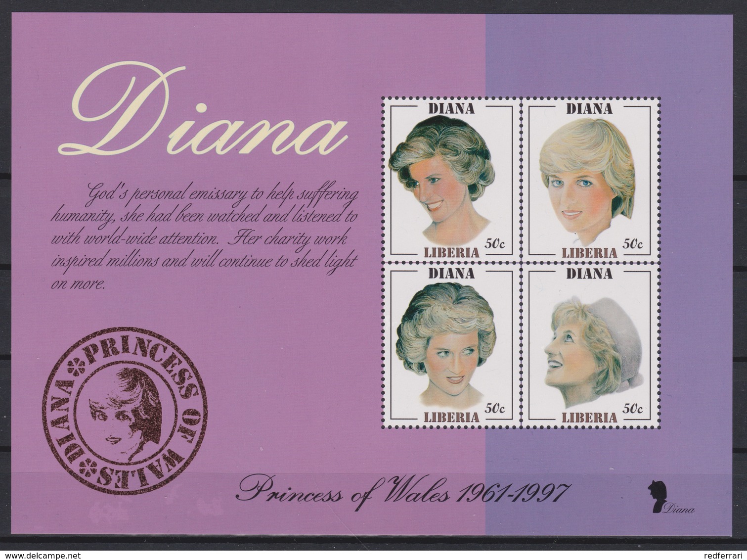 2344 - Princesse DIANA Princess Of Wales1961 / 1997 - LIBERIA . - Royalties, Royals