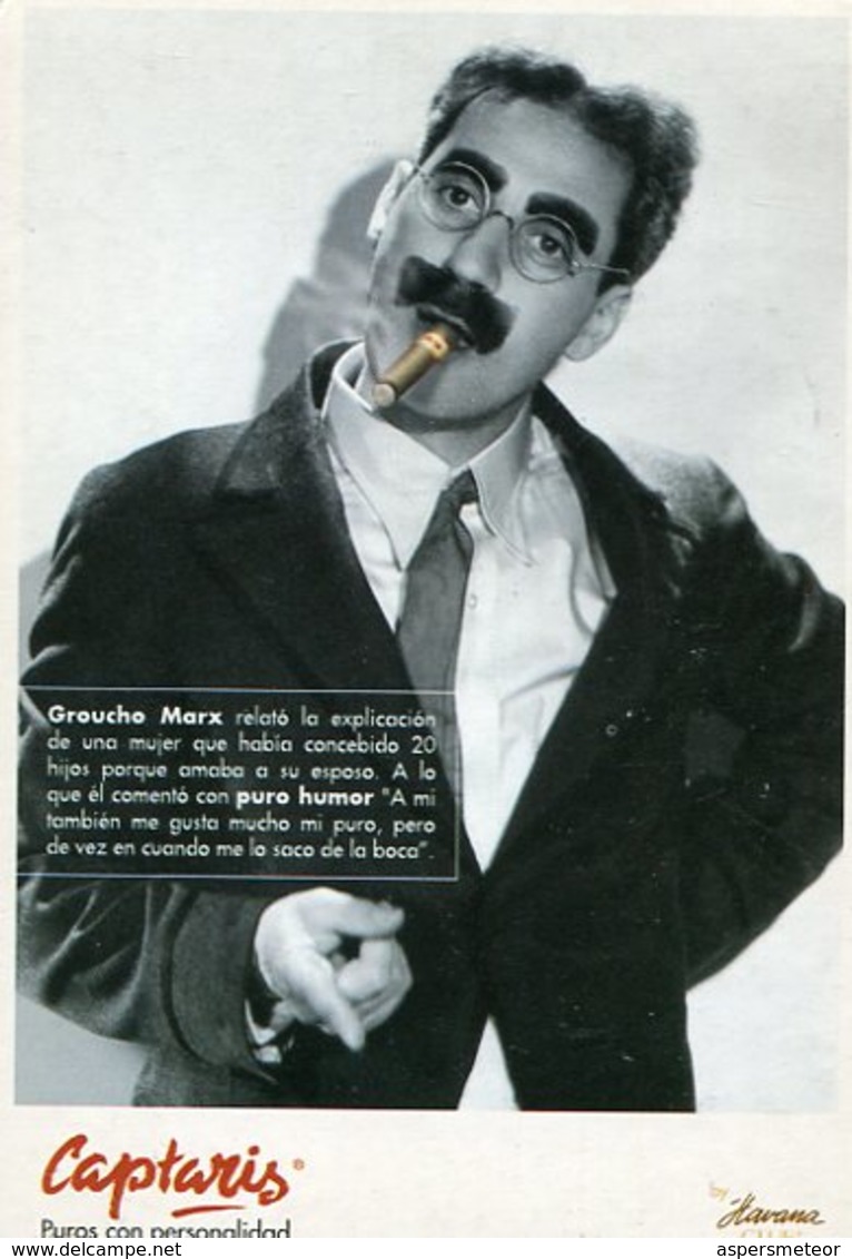 GROUCHO MARX CAPTARIS PUROS CON PERSONALIDAD HAVANA CLUB ARGENTINA POSTAL MODERNA MODERN -LILHU - Reclame