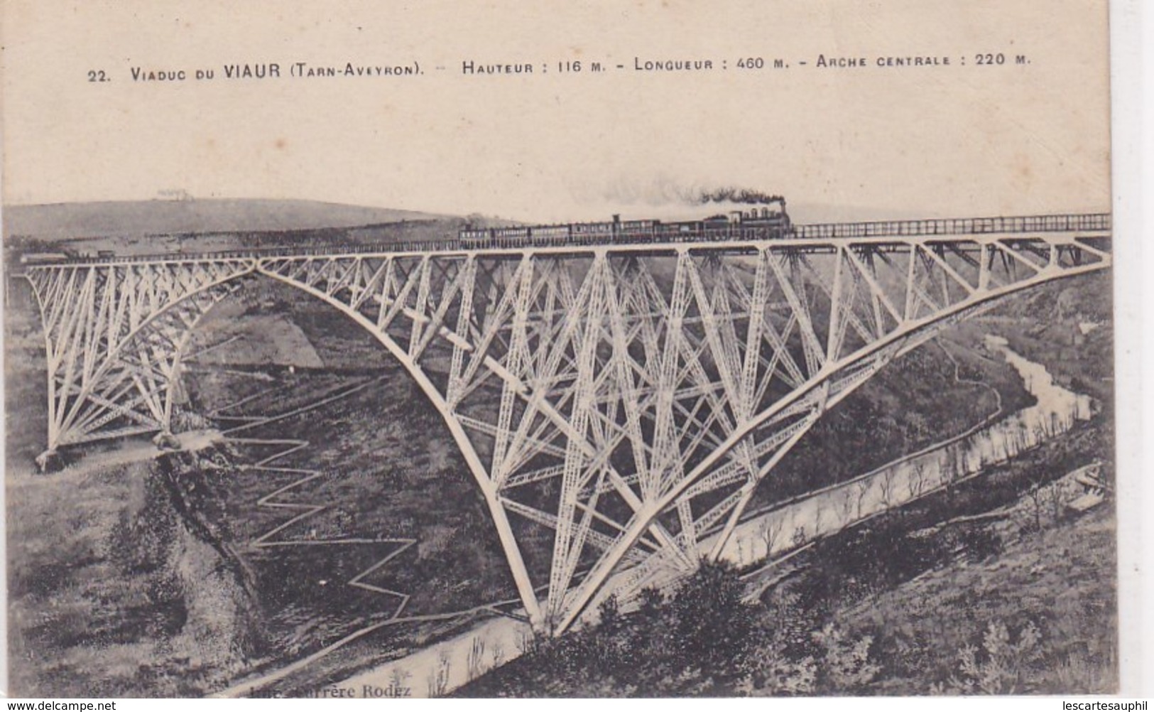 Viaduc Du Viaur Train En Marche Dessus 1918 - Autres & Non Classés