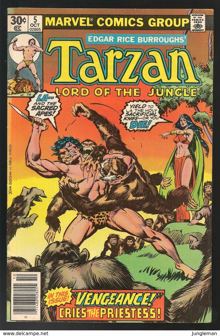 Tarzan # 5 - Marvel Comics - In English - October 1977 - John Buscema - TBE - Marvel