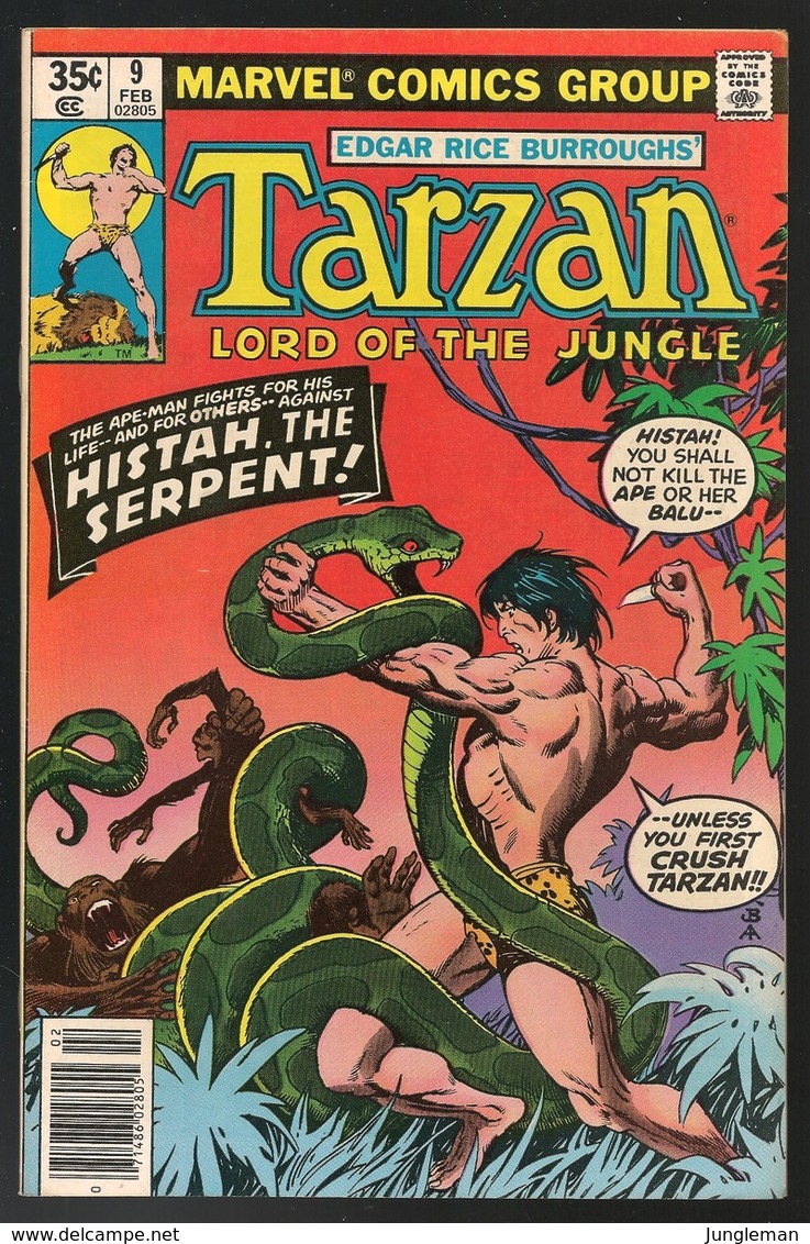 Tarzan # 9 - Marvel Comics - In English - February 1978 - John Buscema - TBE - Marvel