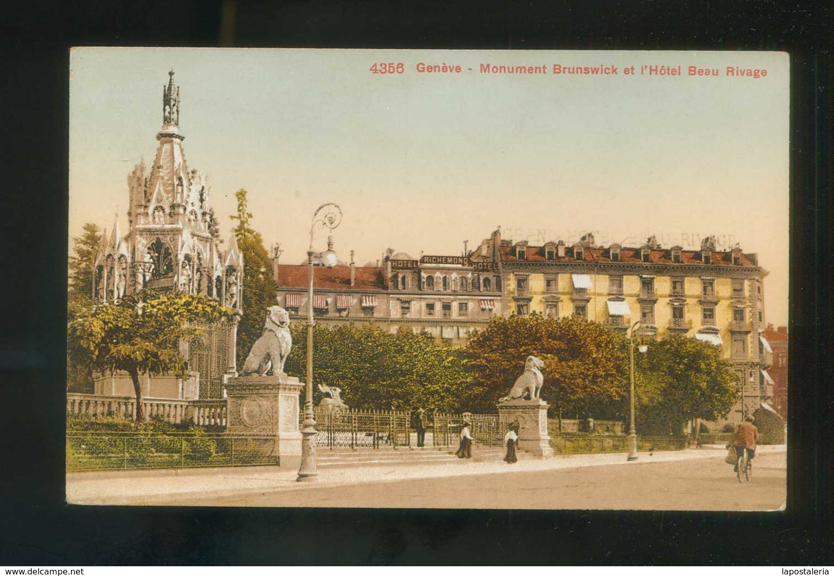 Suiza. GE. Genève. *Monument Brunswick Et L'Hôtel Beau Rivage* Ed. Photoglob Nº 4356. Nueva. - Genève