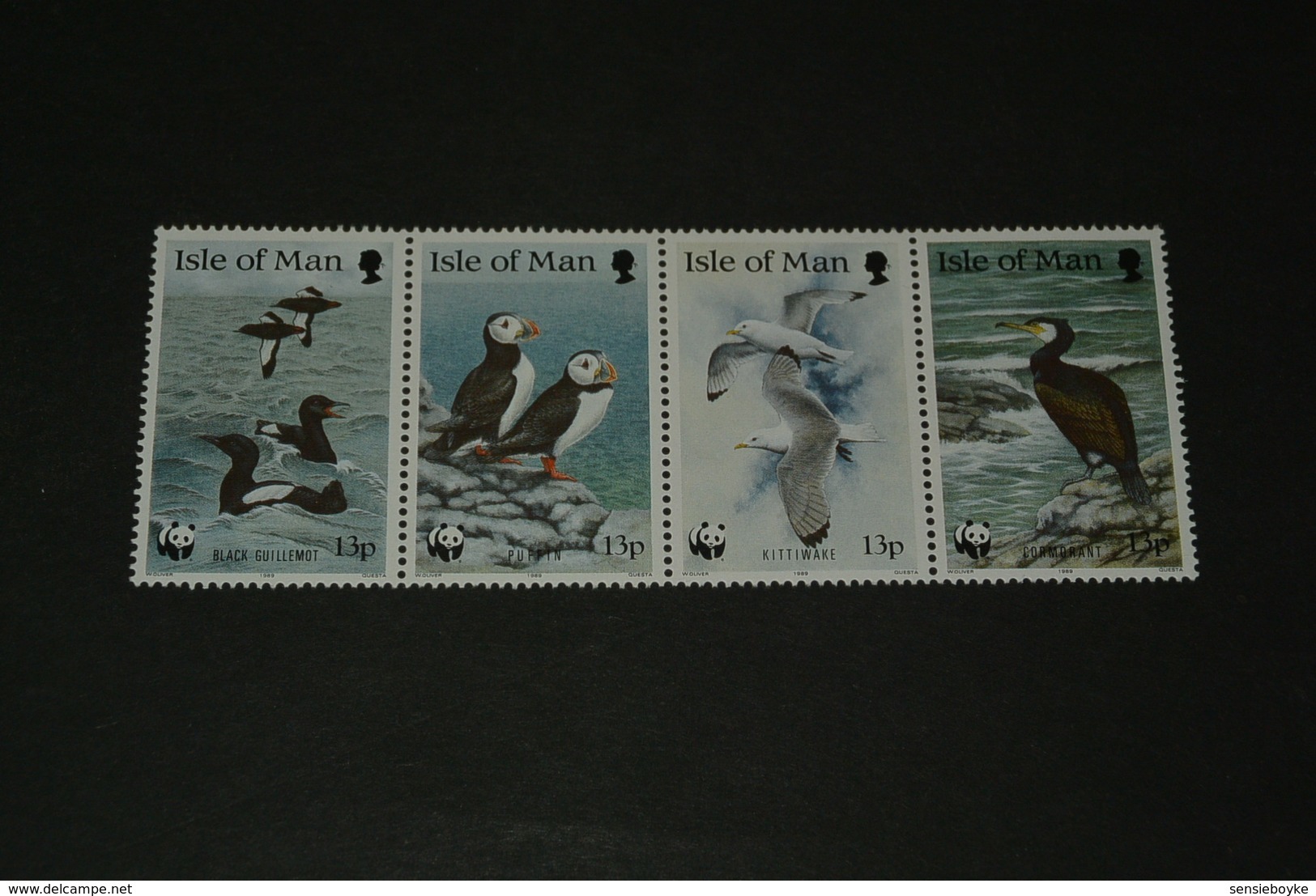 K15176 - Set In Strip MNH BIRDS ISLE OF MAN WWF 1989 Sea Birds Mi 408-411 - Unused Stamps