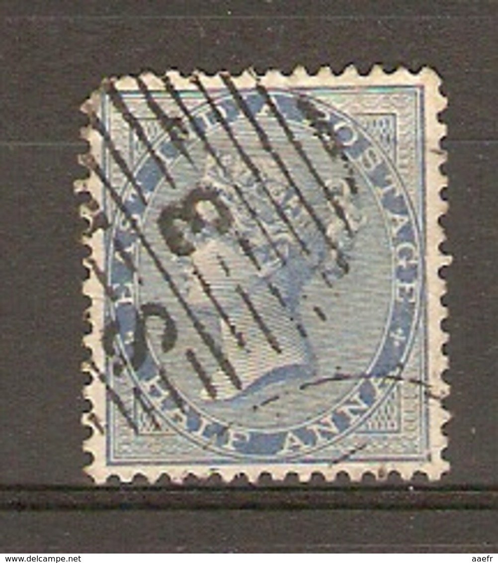 C° Des Indes 185?  - Victoria -  1/2 Ana Blue - Cachet Avec Fines Lignes - Curiosité ? - 1854 Britse Indische Compagnie