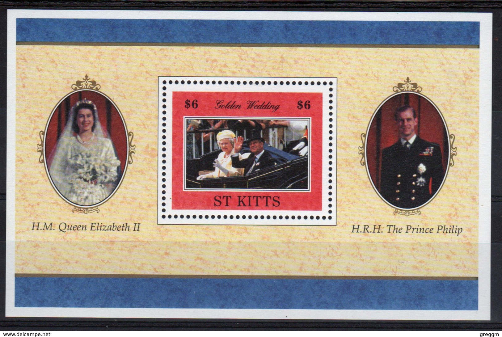 St Kitts 1997 Mini Sheet To Celebrate The Golden Wedding. - St.Kitts And Nevis ( 1983-...)