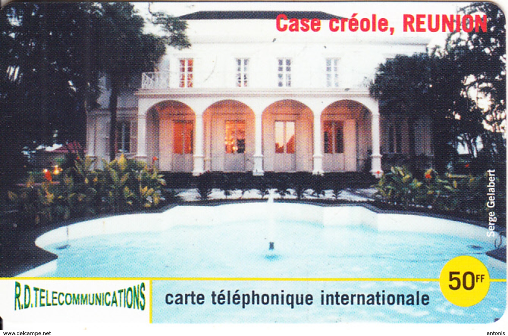 REUNION - Case Creole 2, R.D. Telecom Prepaid Card 50 FF, Tirage 2000, Used - Réunion