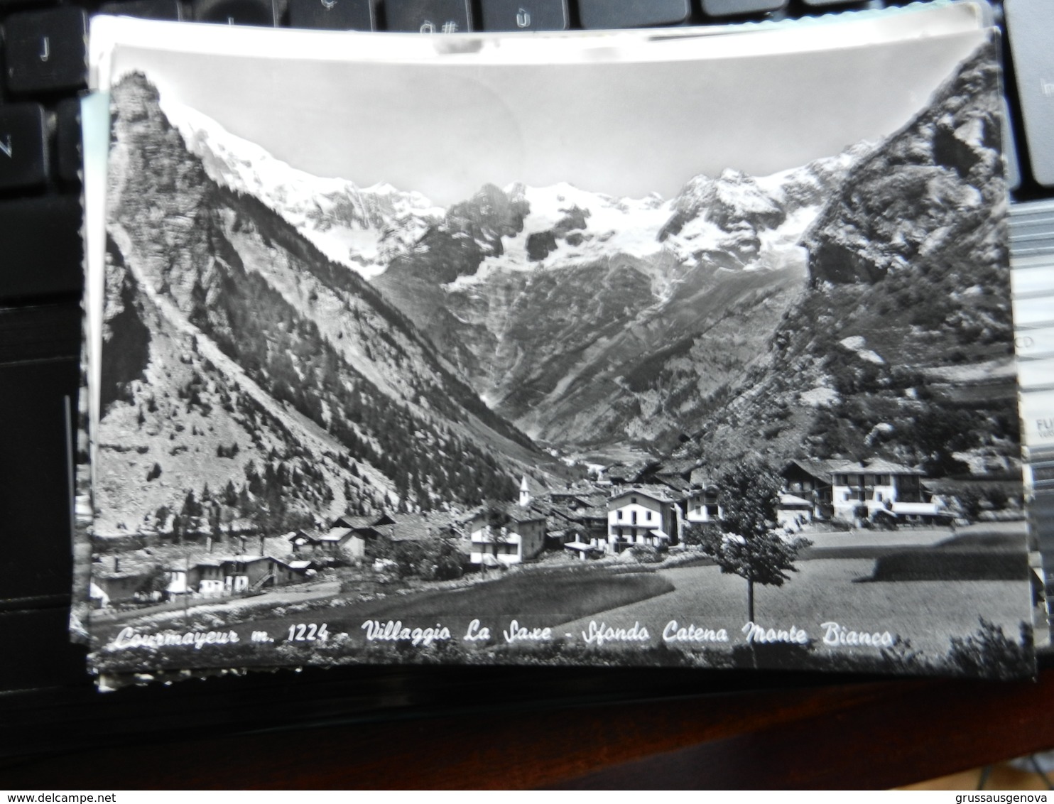 19061) VALLE D'AOSTA COURMAYEUR VILLAGGIO LA SAXE CATENA MONTE BIANCO VIAGGIATA 1958 - Altri & Non Classificati