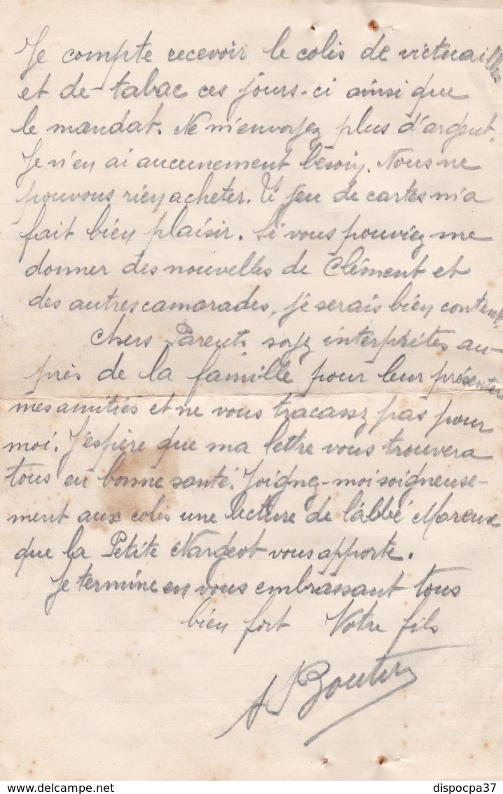 LETTRE PRISONNIERS DE GUERRE - CAMP DU FORT PRINTZ CARL à INGOLSTADT -BAVIERE - WW I