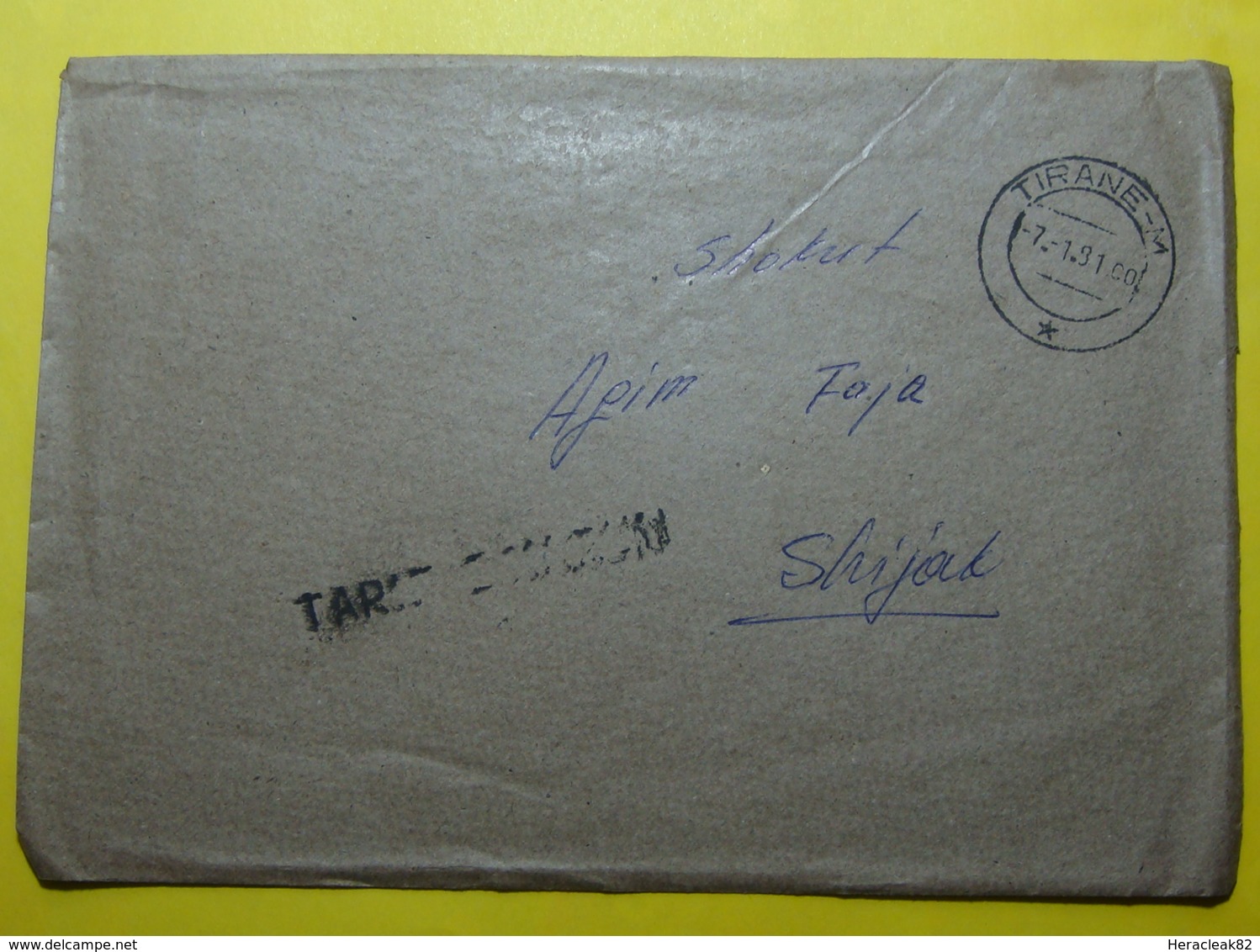 1981 ALBANIA PAID TARIFF Cover Sent From Tirana To Shijak, Seal: Tirana And Shijak With Additional Seal, RARE - Albania