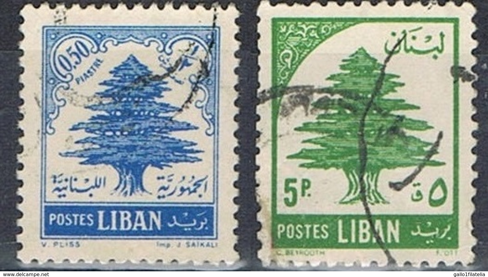 1954/55 - LIBANO / LEBANON - CEDRO DEL LIBANO / CEDAR OF LEBANON - USATO / USED. - Lebanon