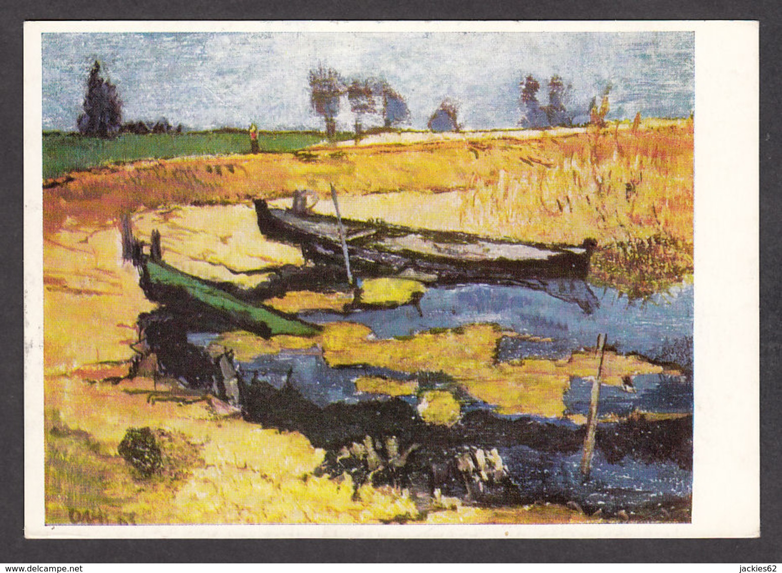 PN109/ Otto NIEMEYER-HOLSTEIN, *Boote Im Haff - Boats In The Baltic Lagoon*, Collection Privée - Schilderijen