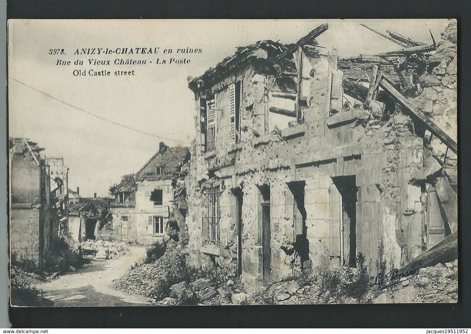 KG 02-1 -Anizy Le Château - En Ruines - Rue Du Vieux Château - La Poste - Autres & Non Classés