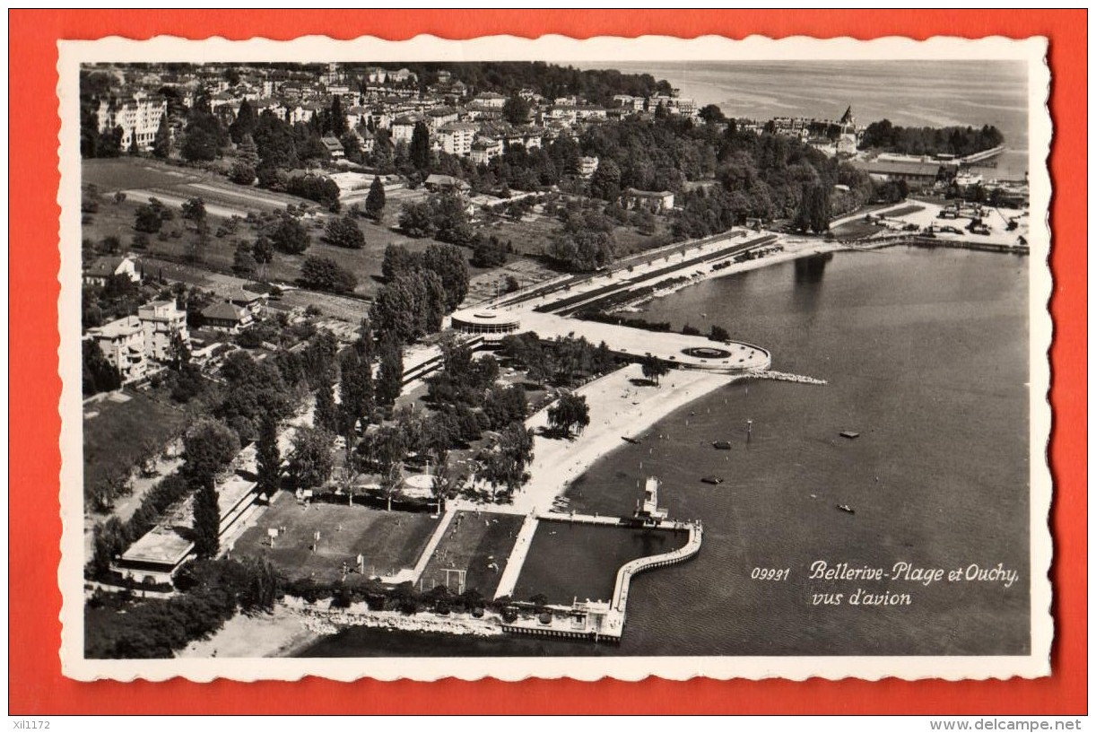 FKB-35 Lausanne, Bellerive-Plage Et Ouchy Vus D'avion.  Perrochet, Würgler, Non Circulé - Bellerive