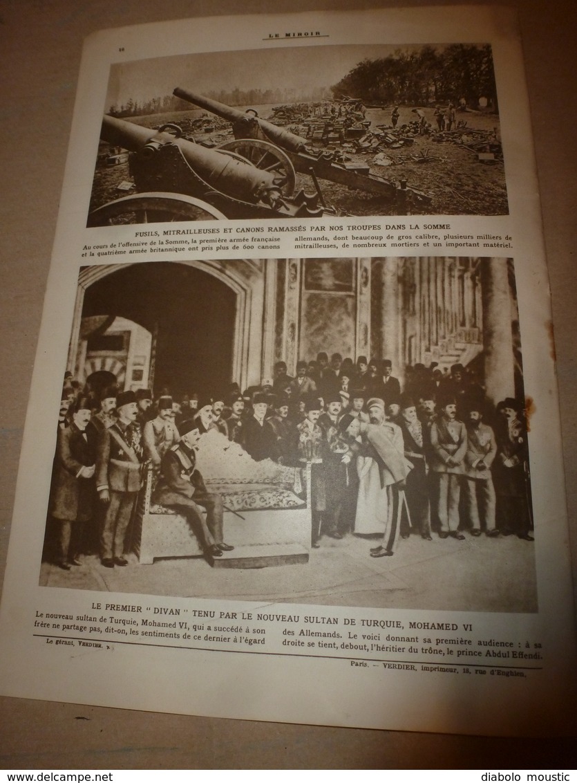 1918 LE MIROIR:Lassigny;Hartmannswillerkopf;Montdidier;Canadiens;Inondations Flandre;Tombe du lieutenant Roosevelt;etc