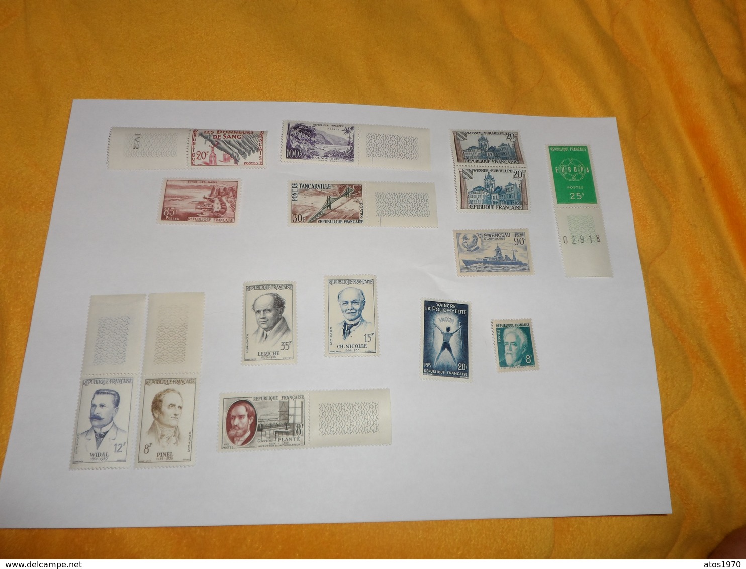 LOT DE TIMBRES NEUFS ANCIENS FRANCE SANS CHARNIERES. PETAIN, MERCURE, HEROS DE LA RESISTANCE, 100 FRANCS GUADELOUPE.. - Other & Unclassified