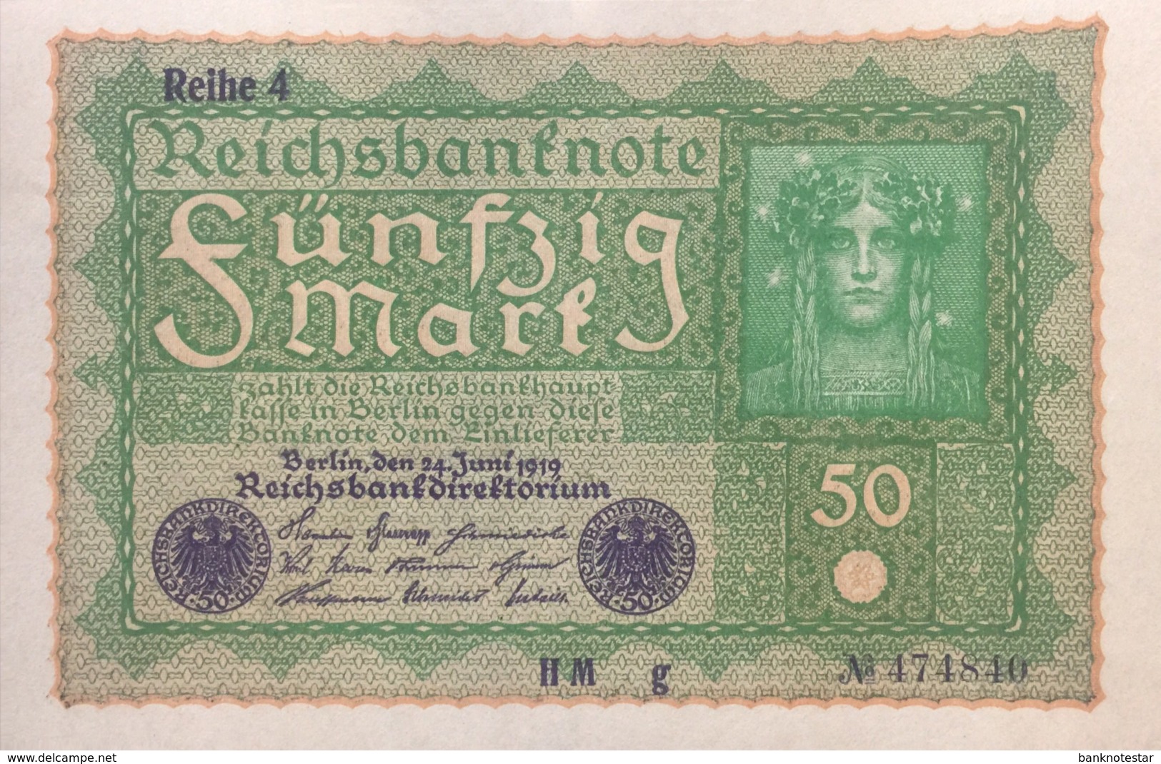 Germany 50 Mark, DEU-71d/Ro.62d (1919) - UNC - 50 Mark