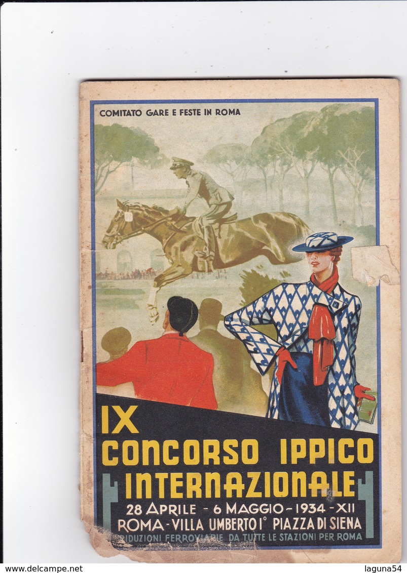 IX CONCORSO IPPICO INTERNAZIONALE ROMA PIAZZA DI SIENA 1934 PROGRAMMA  - TORNEO POLO - Programmi