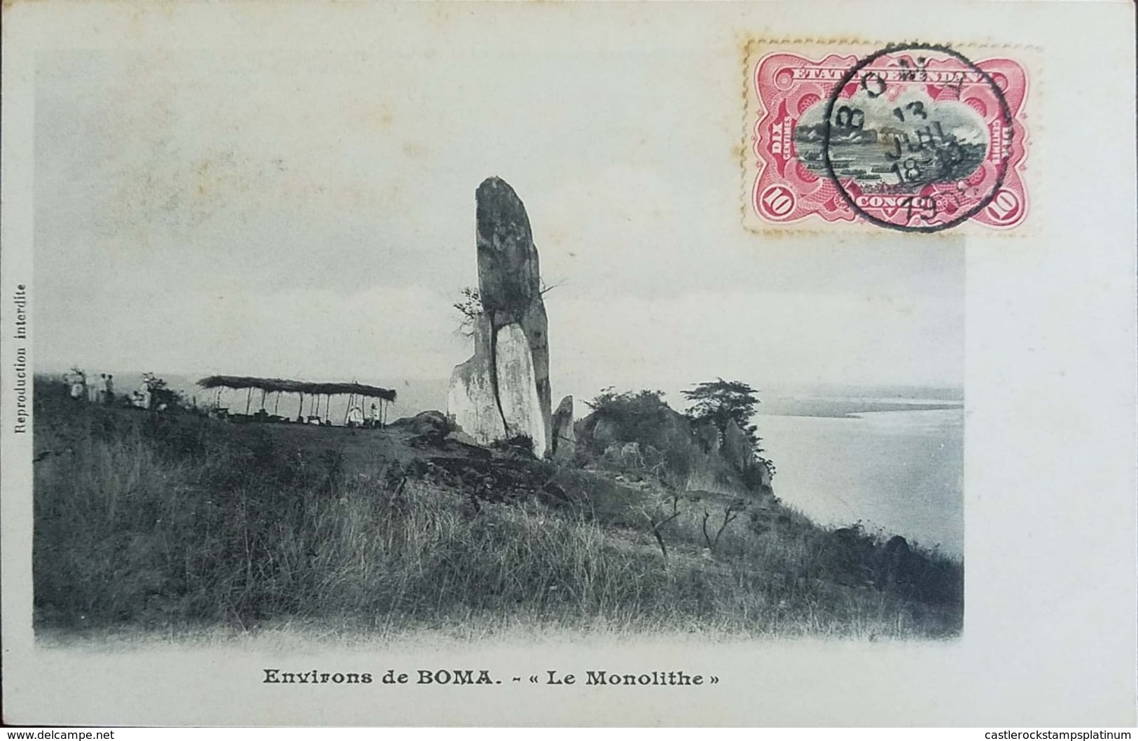 O) 1908 BELGIAN CONGO - BELGE, POSTAL CARD - GEOLOGY -THE MONOLITH IN BOMA, RIVER SCENE ON THE CONGO STANLEY FALLS SCT A - Central African Republic