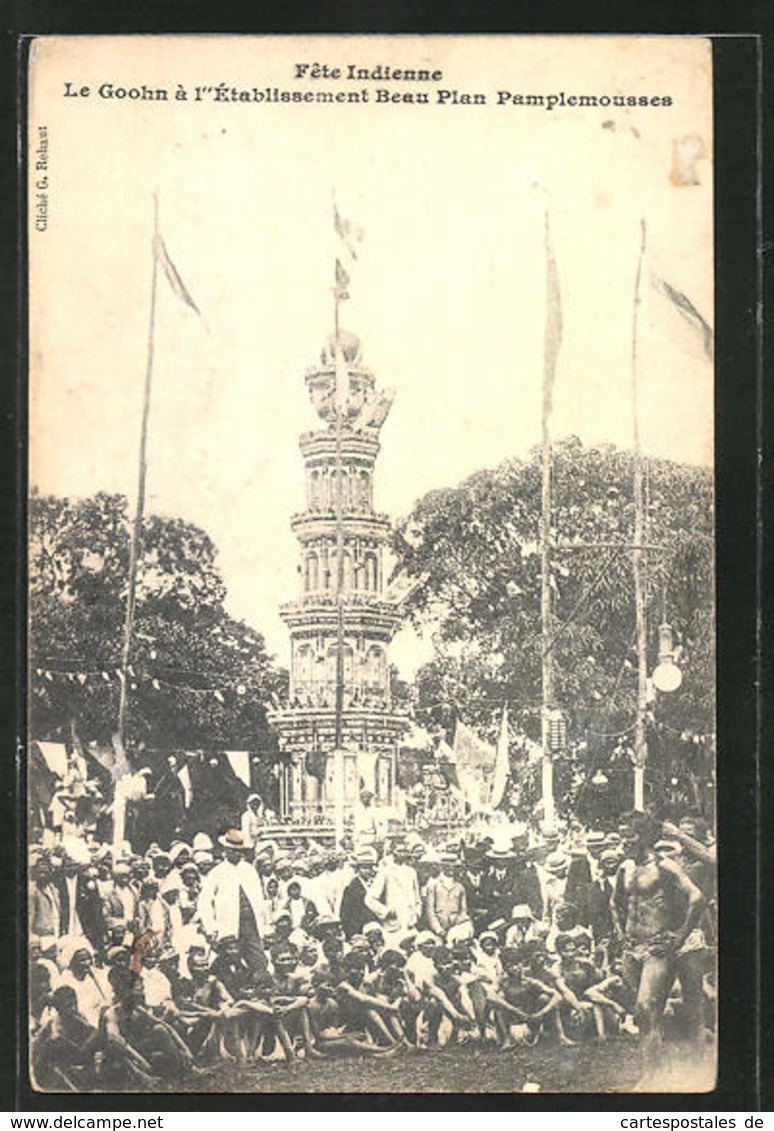 CPA Pamplemousses, Fete Indienne, La Goohn á L'Etablissement Beau Plan - Maurice