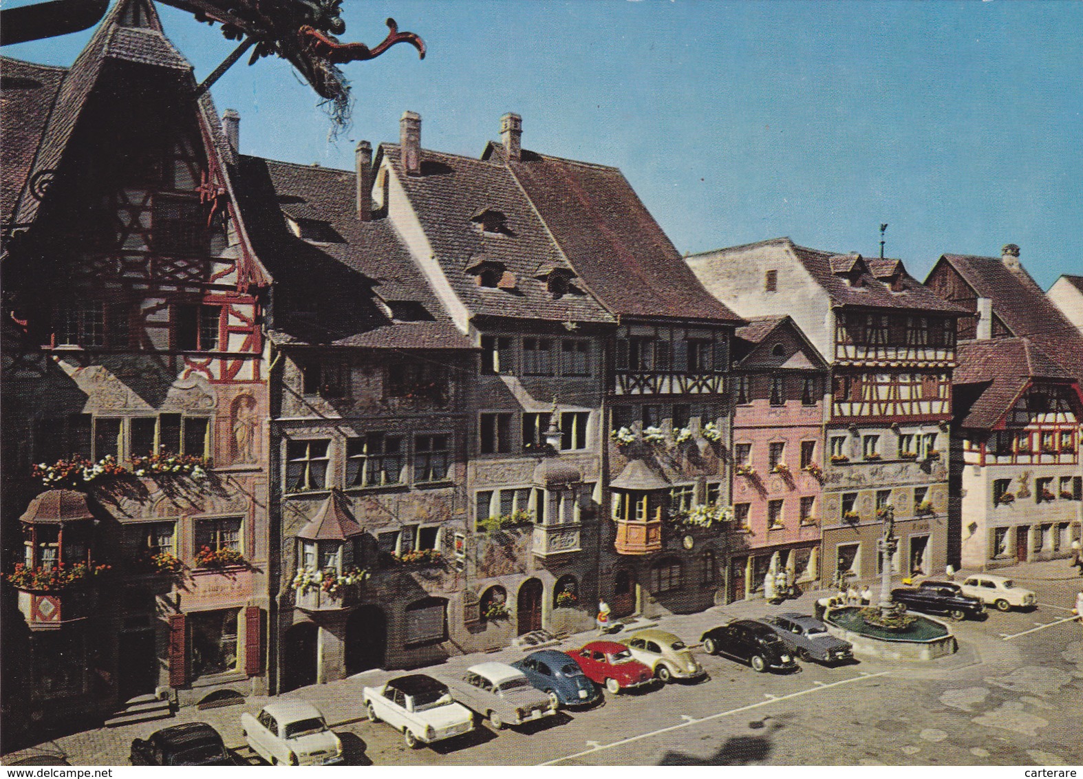 SUISSE,SWITZERLAND,SVIZZERA,HELVETIA,SWISS,SCHWEIZ ,STEIN AM RHEIN,FONTAINE,CENTRE,PARKING - Stein