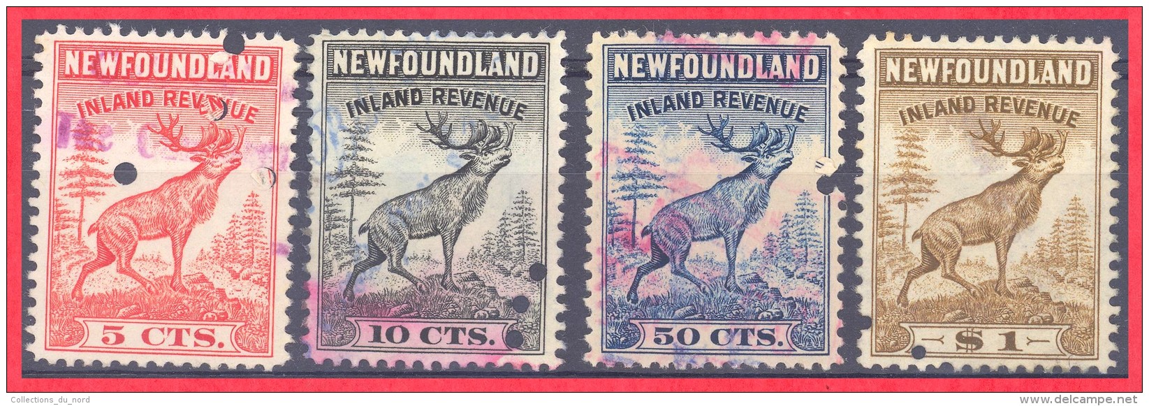 Canada Newfoundland # NFR 36, 37, 39, 40 O VF  - Inland Revenue - Back Of Book